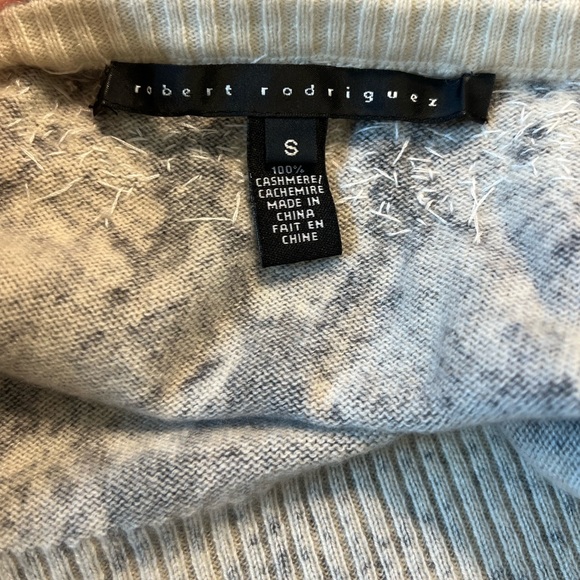 ROBERT RODRIGUEZ Grey Ivory/ Ivory Cashmere Bead / Python Sweater Cardigan - Picture 6 of 12